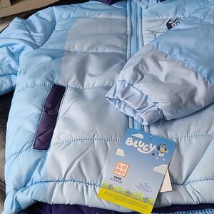 Bluey Kids Puffer Jacket - Light Blue